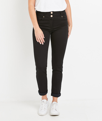 Jean HANOI slim taille haute raccourci BLACK