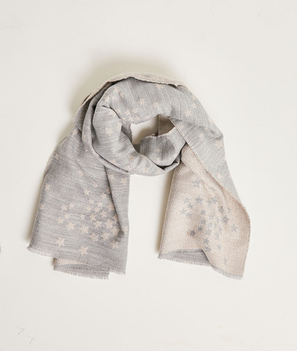 Echarpe grise à étoiles femme GRIS