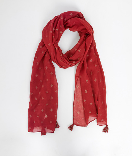 Foulard uni à motif femme ROUGE