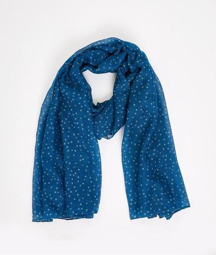 Foulard léger motif étoiles femme BLEU