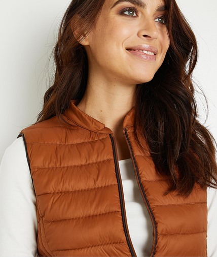 doudoune sans manche camel femme