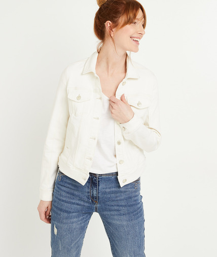 Veste en denim coloré femme BLANC