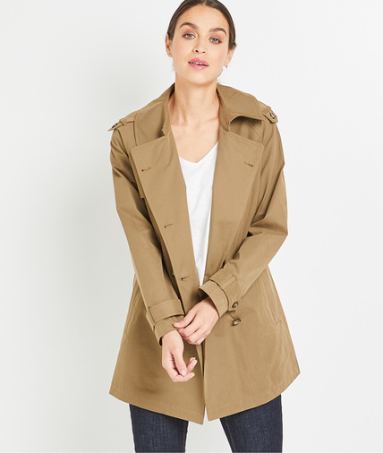 Trench uni ceinturé femme KAKI