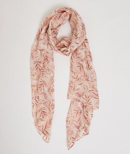 Foulard rose imprimé feuillages femme ROSE