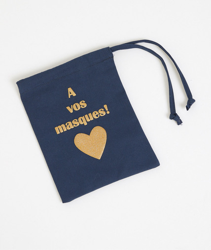 Petit sac à masque en coton MARINE