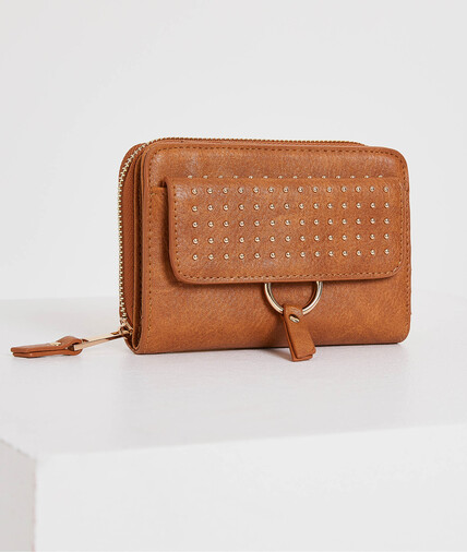 Porte-monnaie à clous camel femme CAMEL