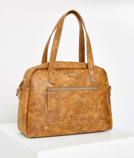 Grand sac en simili-cuir camel femme CAMEL