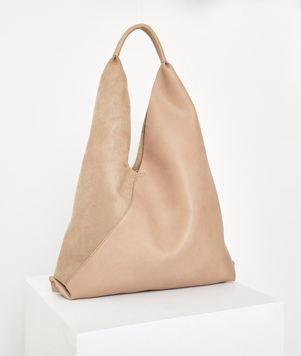 Grand sac bi matière beige femme BEIGE