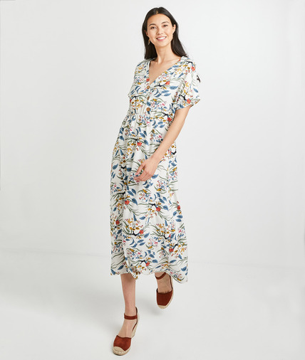Robe longue imprimée femme ECRU