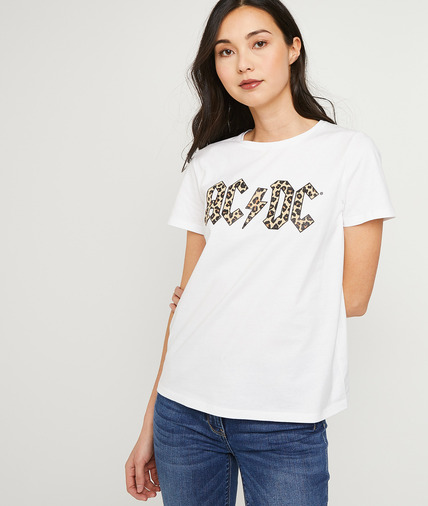 T-shirt en coton ACDC femme ECRU