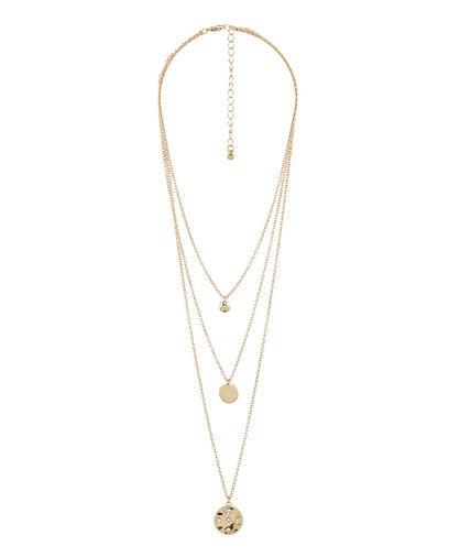 Collier 3 rangs pendentifs doré CRISTAL