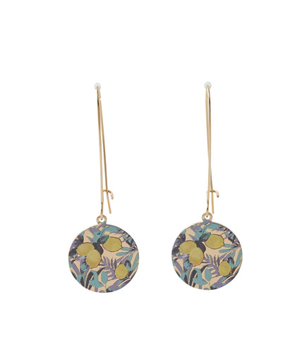 Boucles d'oreilles imprimé fleuri JAUNE
