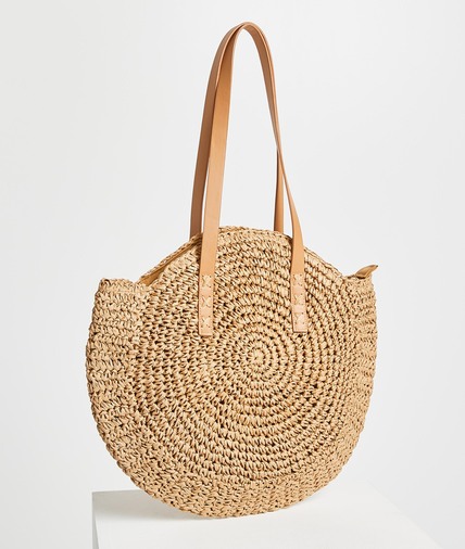 Panier tressé rond femme NATUREL