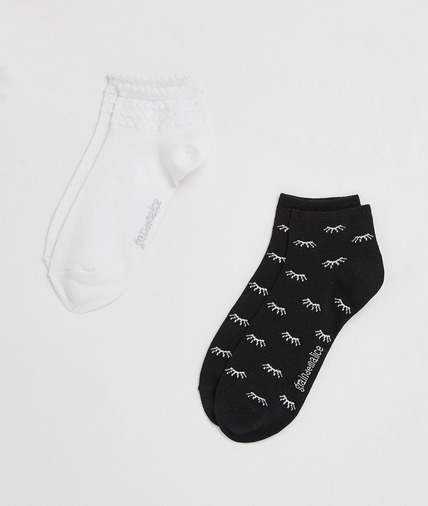 Lot de deux paires de socquettes femme BLANC