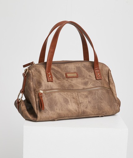 Sac grand format souple marron femme TAUPE