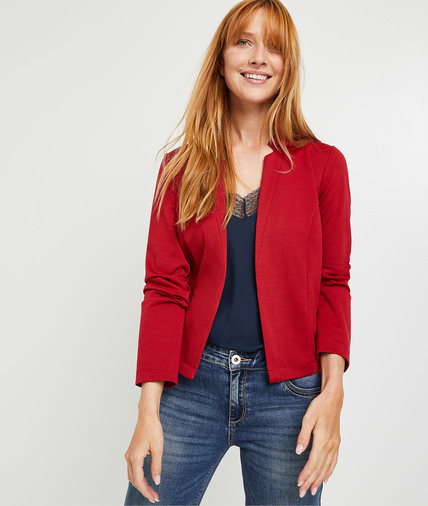 Veste spencer unie femme GRENAT