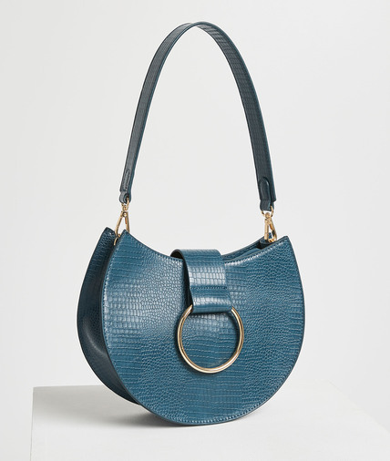 Sac effet croco bleu femme BLEU