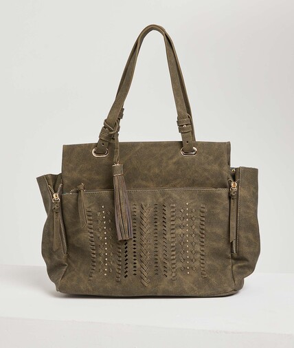 Grand sac kaki fantaisie femme KAKI
