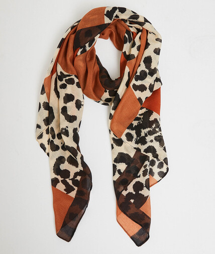 Foulard léopard femme CARAMEL
