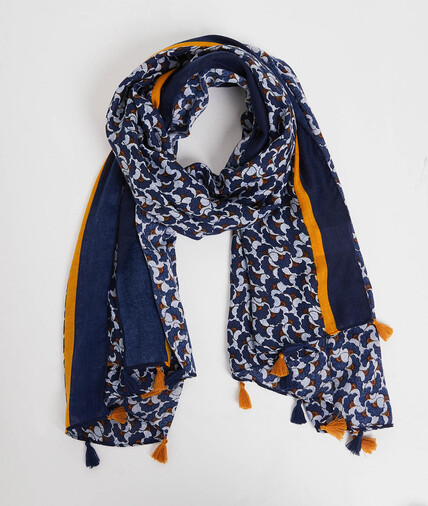 Foulard imprimé fleuri femme MARINE