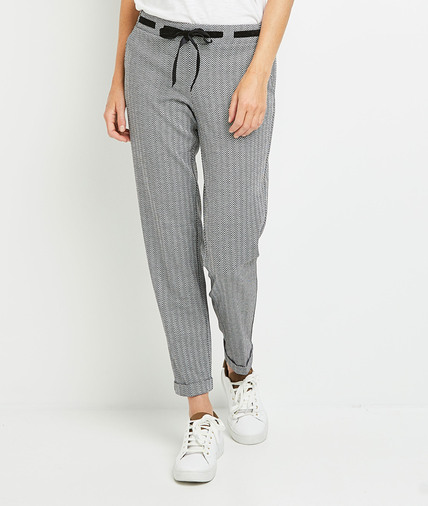 Pantalon en maille à chevrons femme NOIR