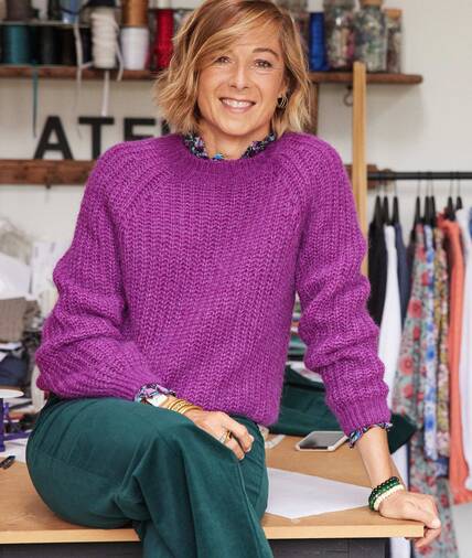 Pull maille violet femme VIOLET