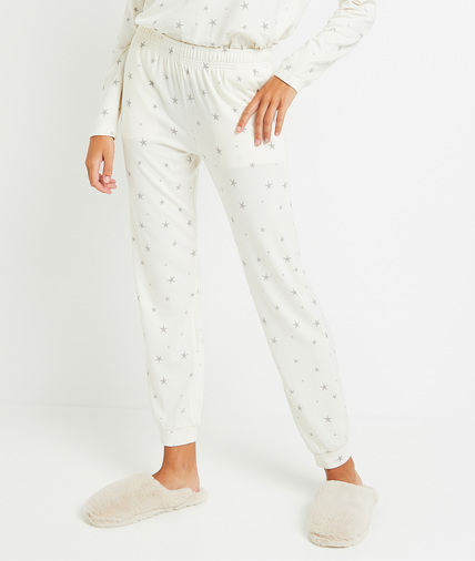 Bas de pyjama imprimé étoiles femme ECRU