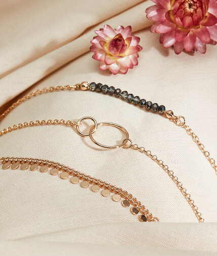 Set de 3 bracelets fins métal et perles GRIS