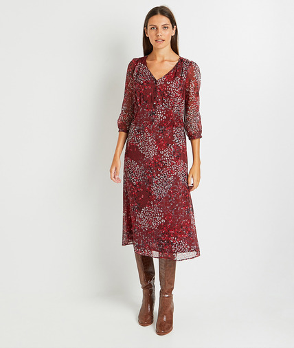 Robe longue imprimée femme BORDEAUX