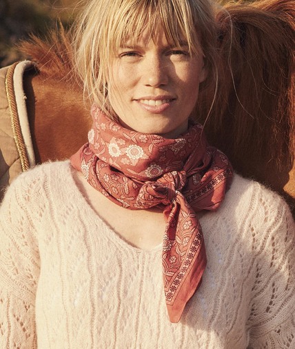Foulard carré imprimé femme ROSE