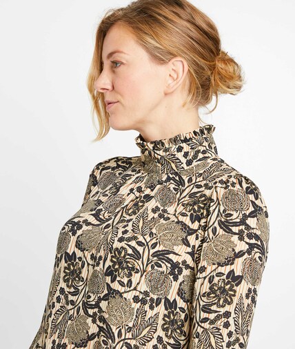 Blouse imprimée femme ECRU