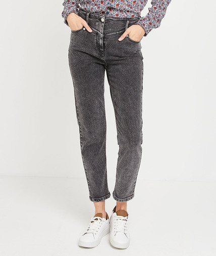 Jean INTRO droit raccourci femme BLACK WASHED
