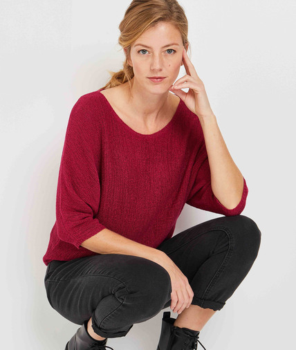 Pull en maille rose femme ROSE