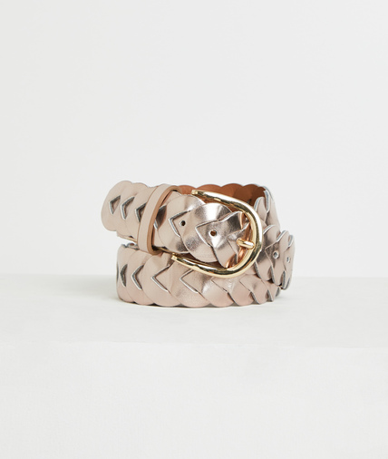 Ceinture tressée métalisée femme CUIVRE