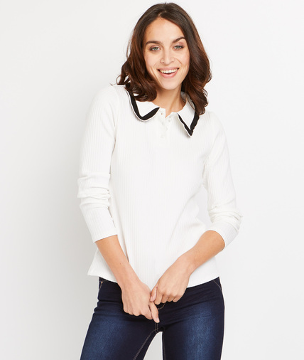Tshirt en côtes femme ECRU