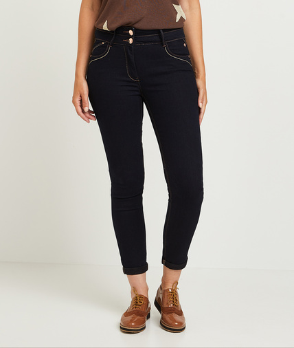 Jean raccourci taille haute HANOI femme BLUE BLACK