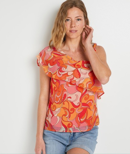 Top à une manche femme MULTICOULEUR