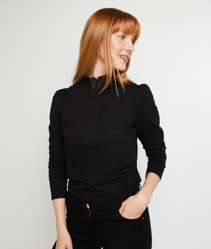 T-shirt manches longues femme NOIR
