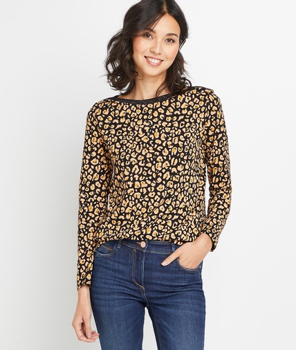 T-shirt col bateau femme NOIR