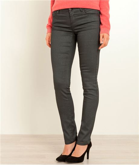 Jean femme enduit slim GRIS