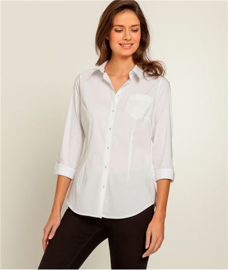 Chemisier femme cintré BLANC