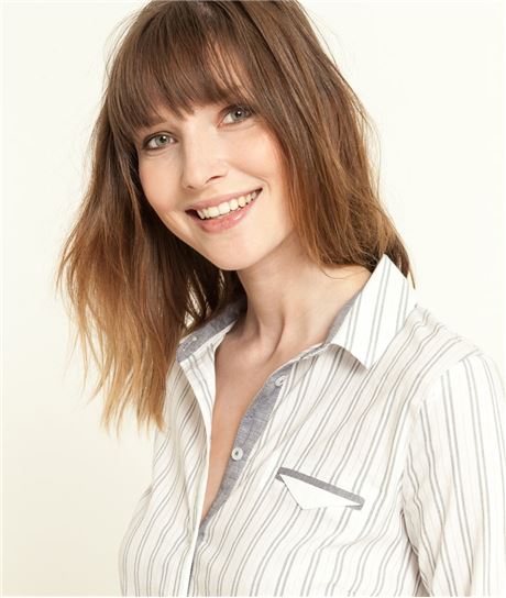 Chemisier femme structurée rayée RAYE GRIS