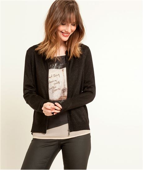 Veste femme bombers lurex NOIR