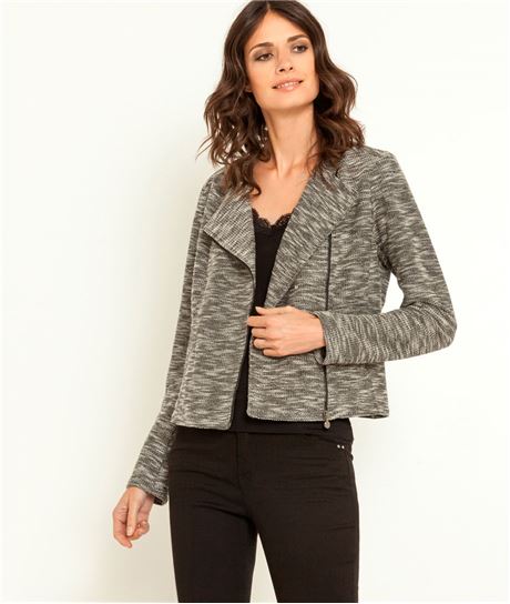 Veste femme en maille GRIS
