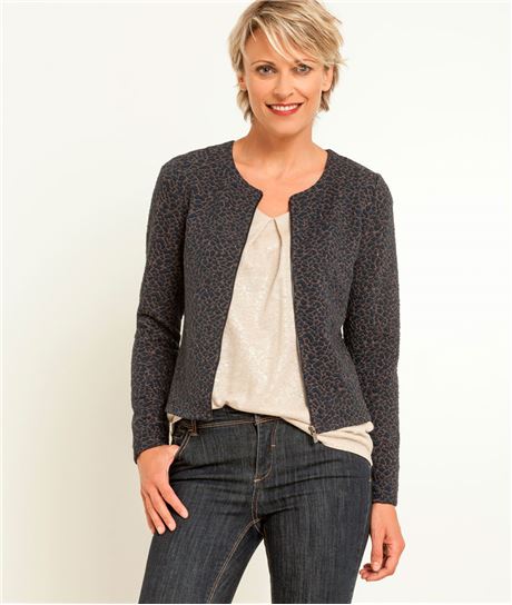 Veste femme maille fantaisie MARINE