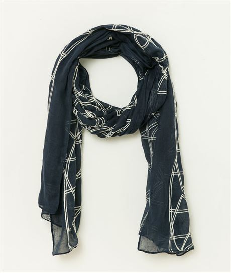 Foulard femme brodée MARINE