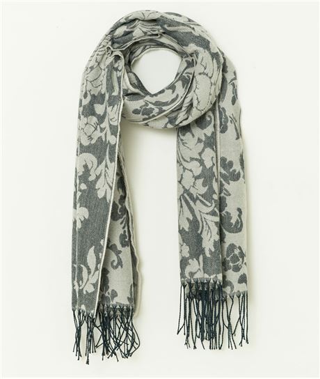 Echarpe jacquard fleurs BLEU