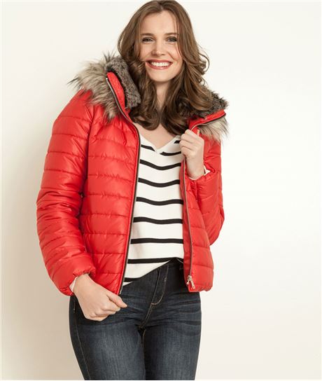 Doudoune courte femme ROUGE