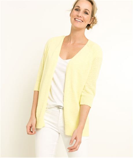 Gilet femme maille ruban JAUNE