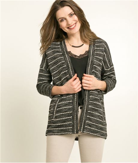 Gilet femme manches 3/4 NOIR